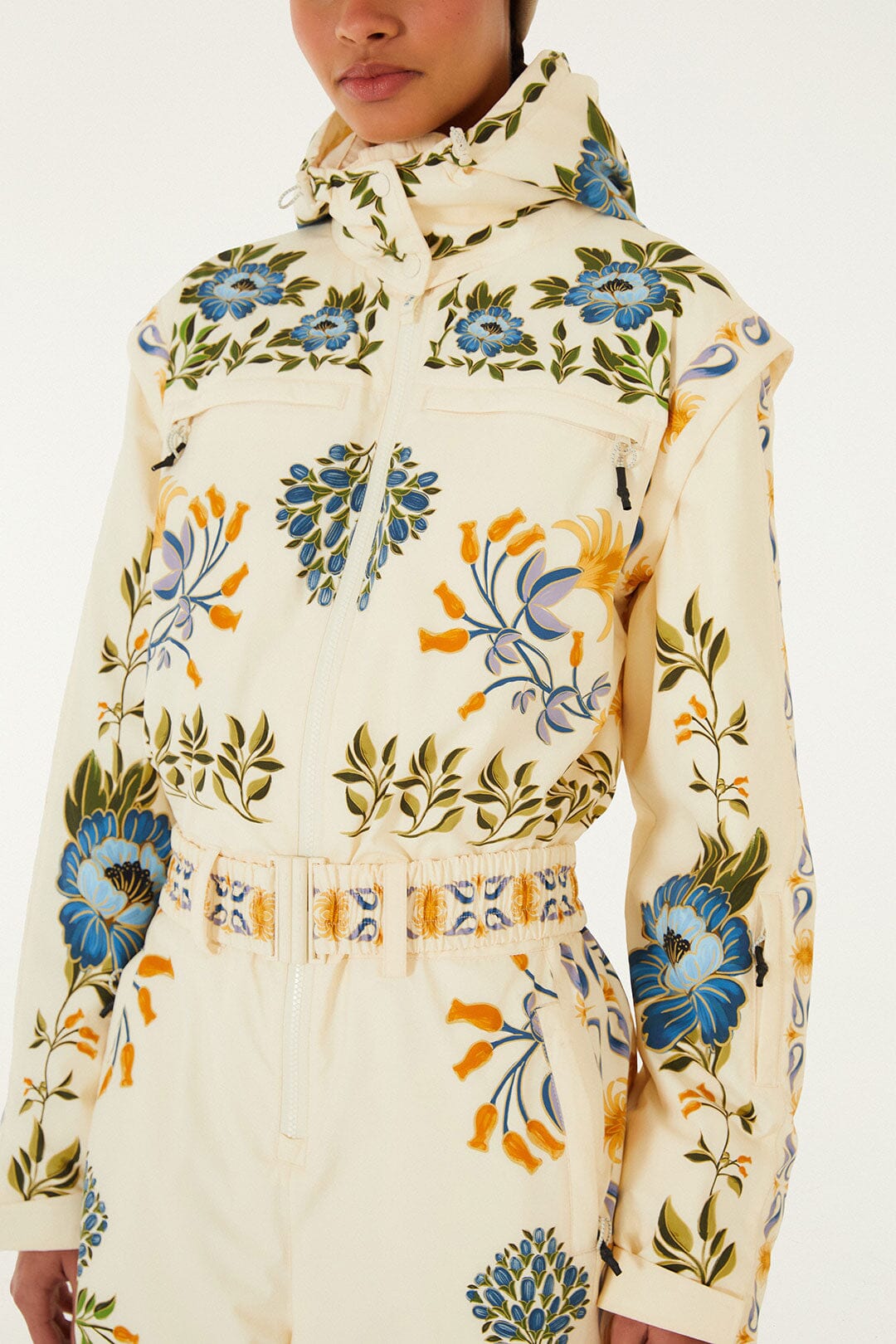 Off-White Winter Garden Hooded Belted Ski Jumpsuit