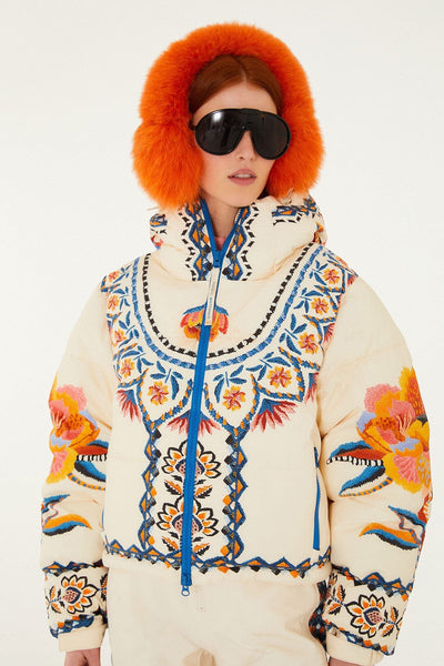 Off-White Lucy Floral Puffer | FARM Rio