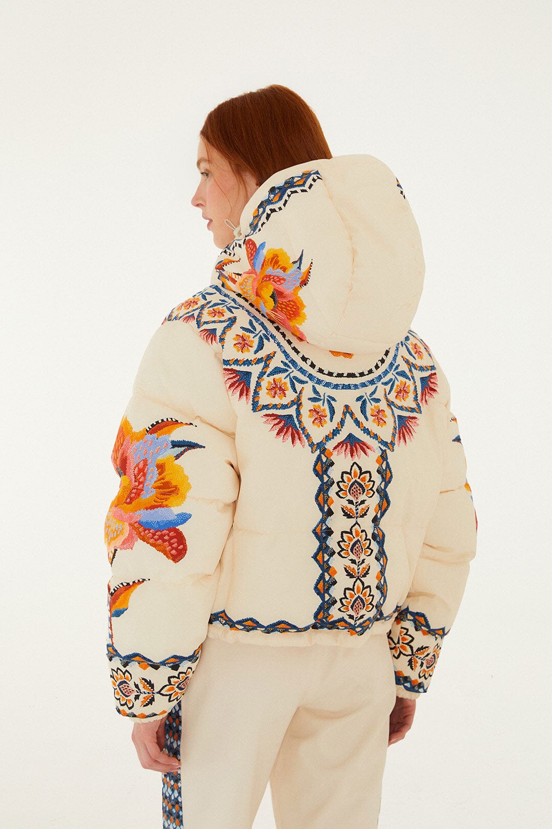 Off-White Lucy Floral Hooded Puffer Ski Jacket