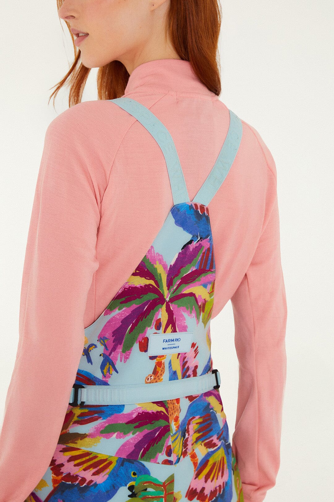 Blue Macaw Suspenders Ski Pants