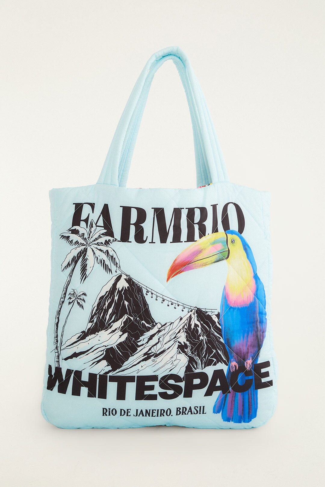 Blue Toucan Puffer Tote Bag