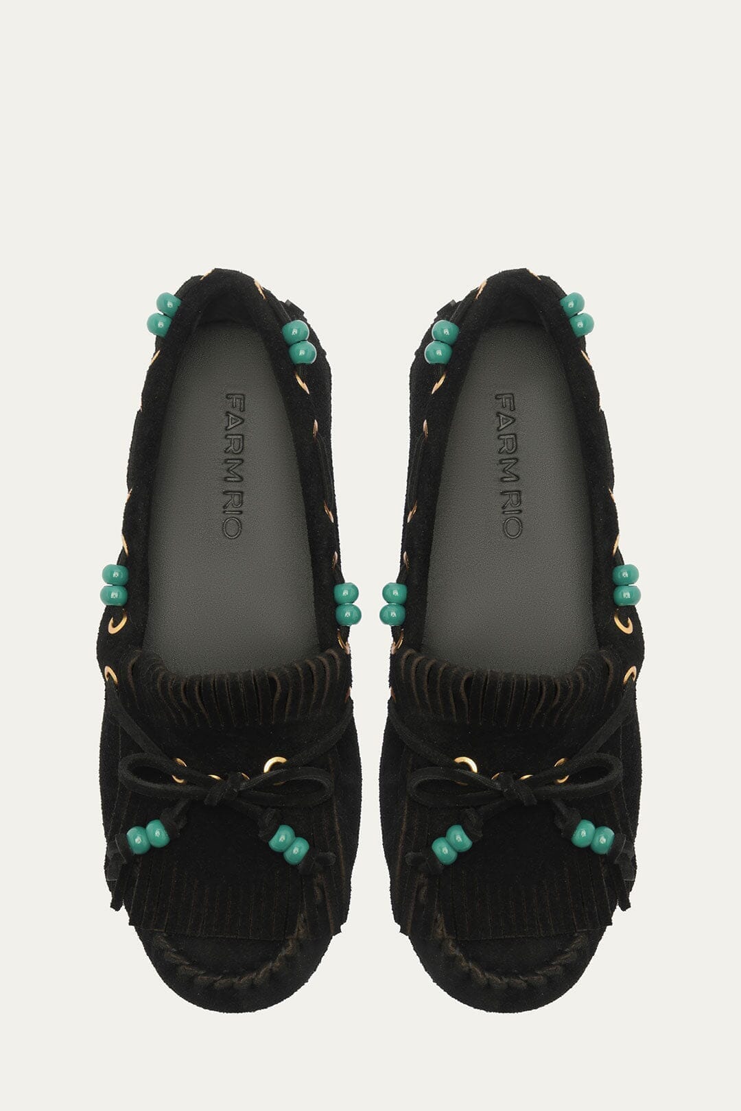 Black Fringe Suede Moccasin