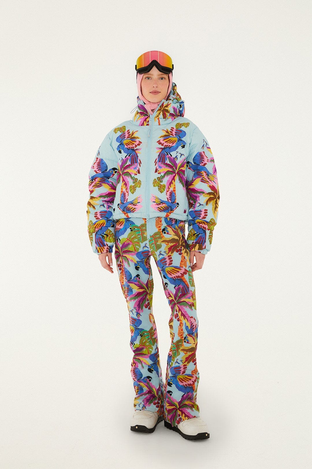 BLUE Macaw Puffer Jacket