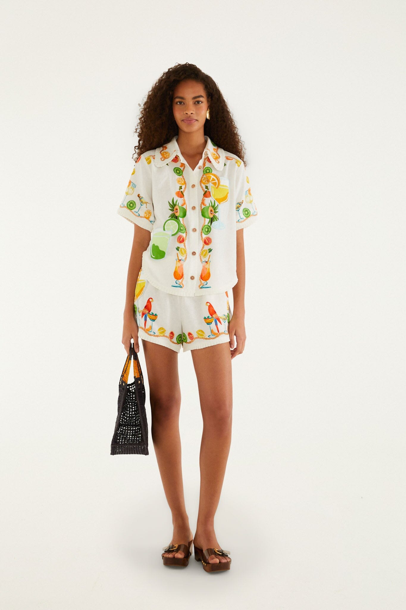 Off-White Tropical Royalty 3d Details Euroflax Premium Linen Shorts
