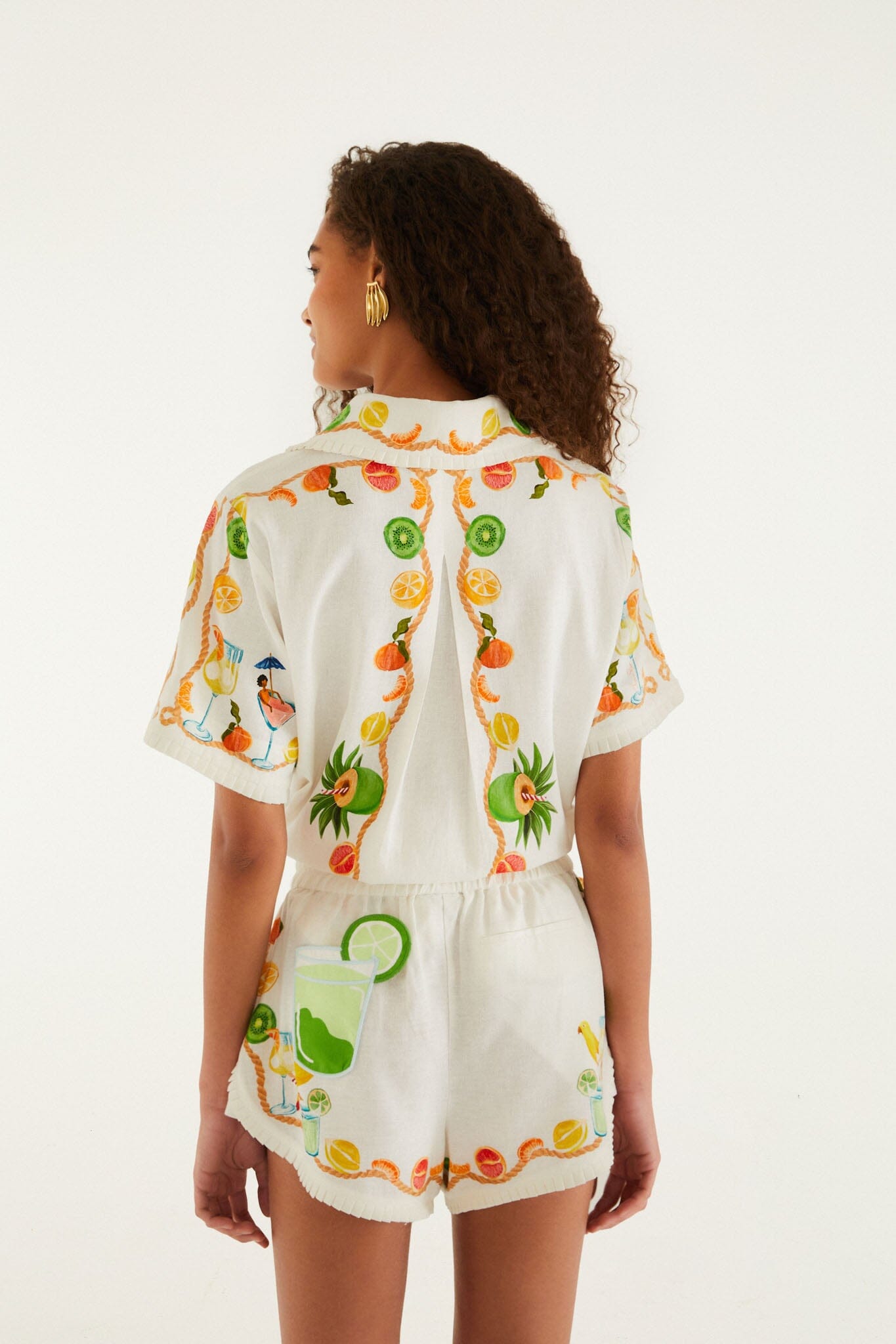 Off-White Tropical Royalty 3d Details Euroflax Premium Linen Shorts