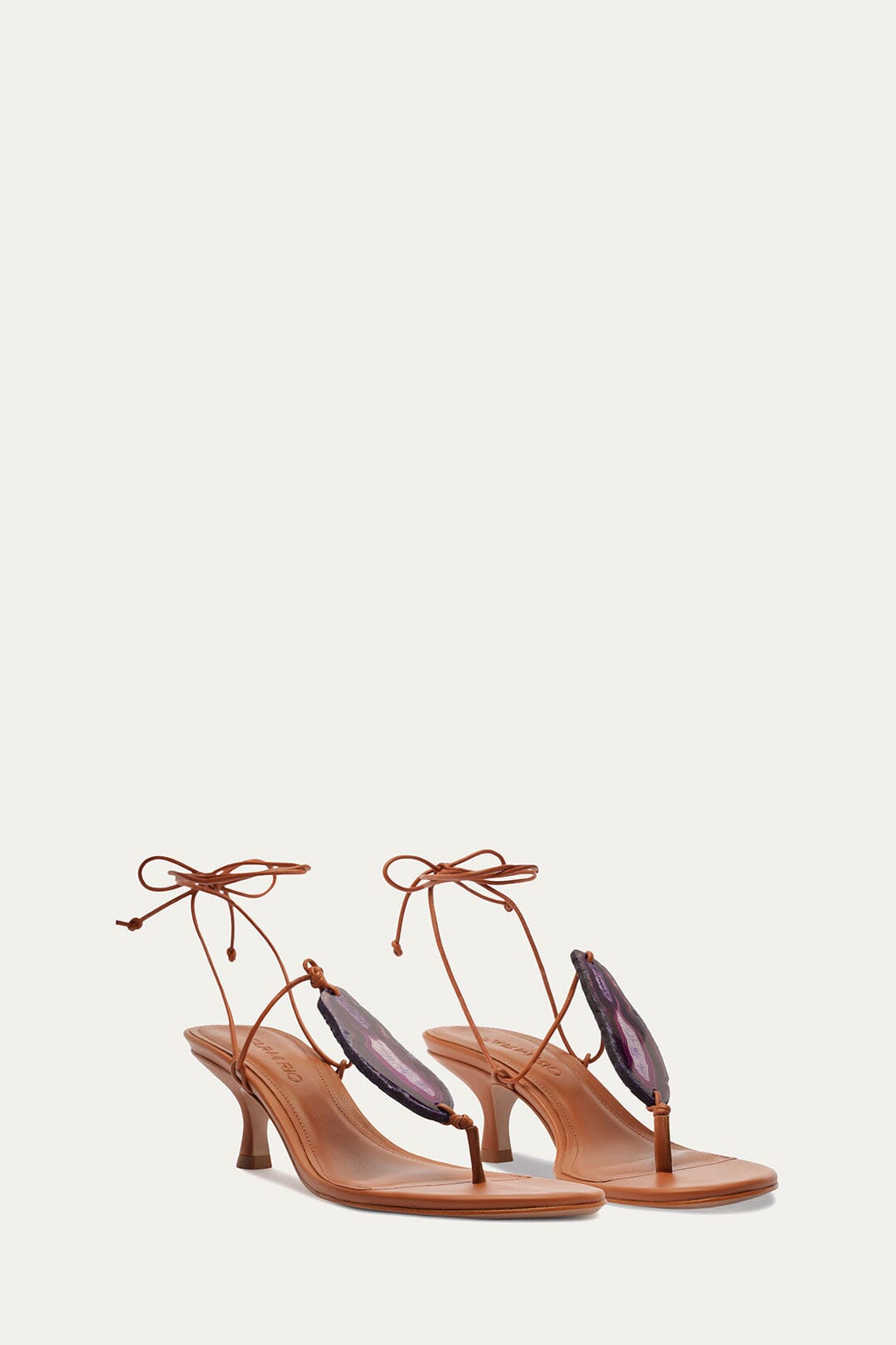 Stone Kitten Heel Sandal