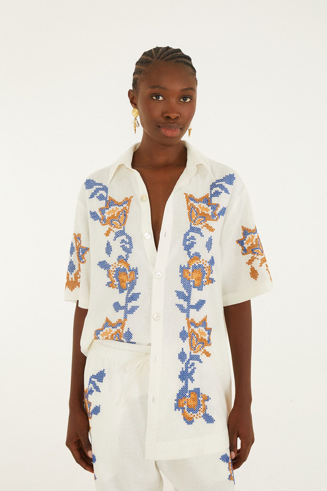 Mica Embroidered Lenzing Ecovero Euroflax Shirt