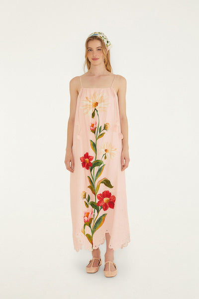 farm rio pink garden terrace maxi dress FARM Rio Bromelia Dress, EDENS BLOOM LIGHT PINK / S