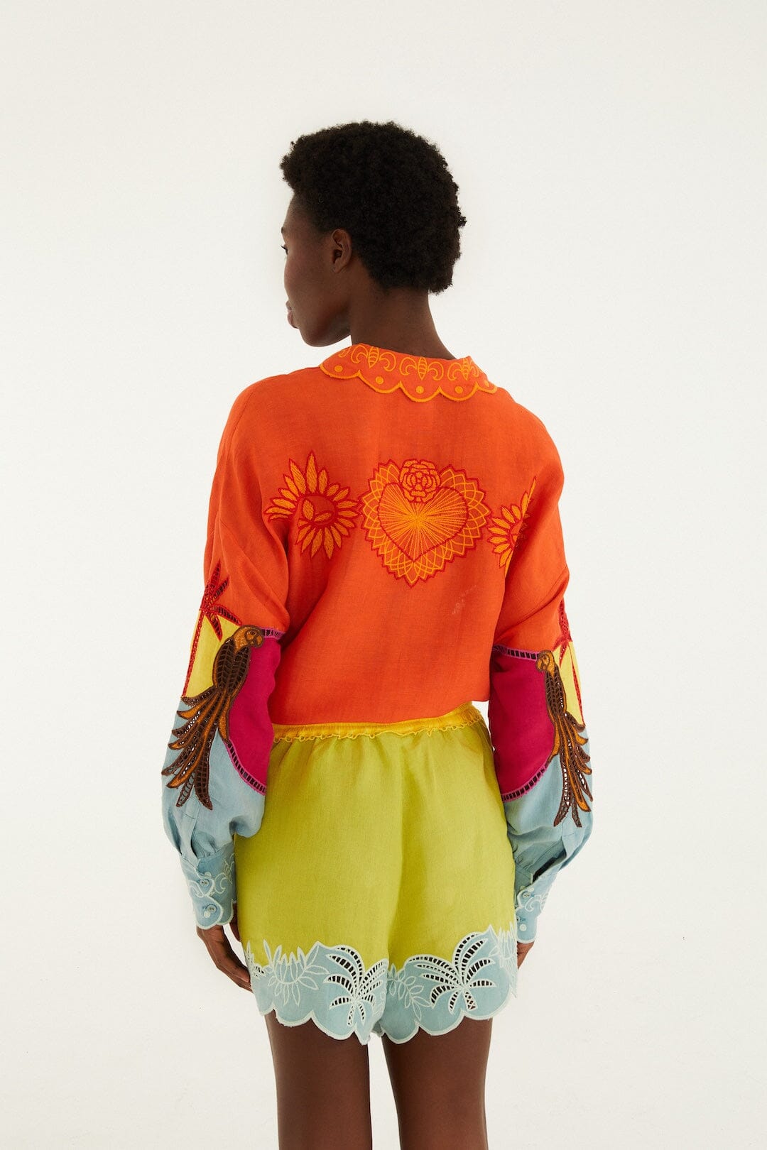 Multicolor Usiacuri Embroidered Lenzing™ Ecovero™ Euroflax