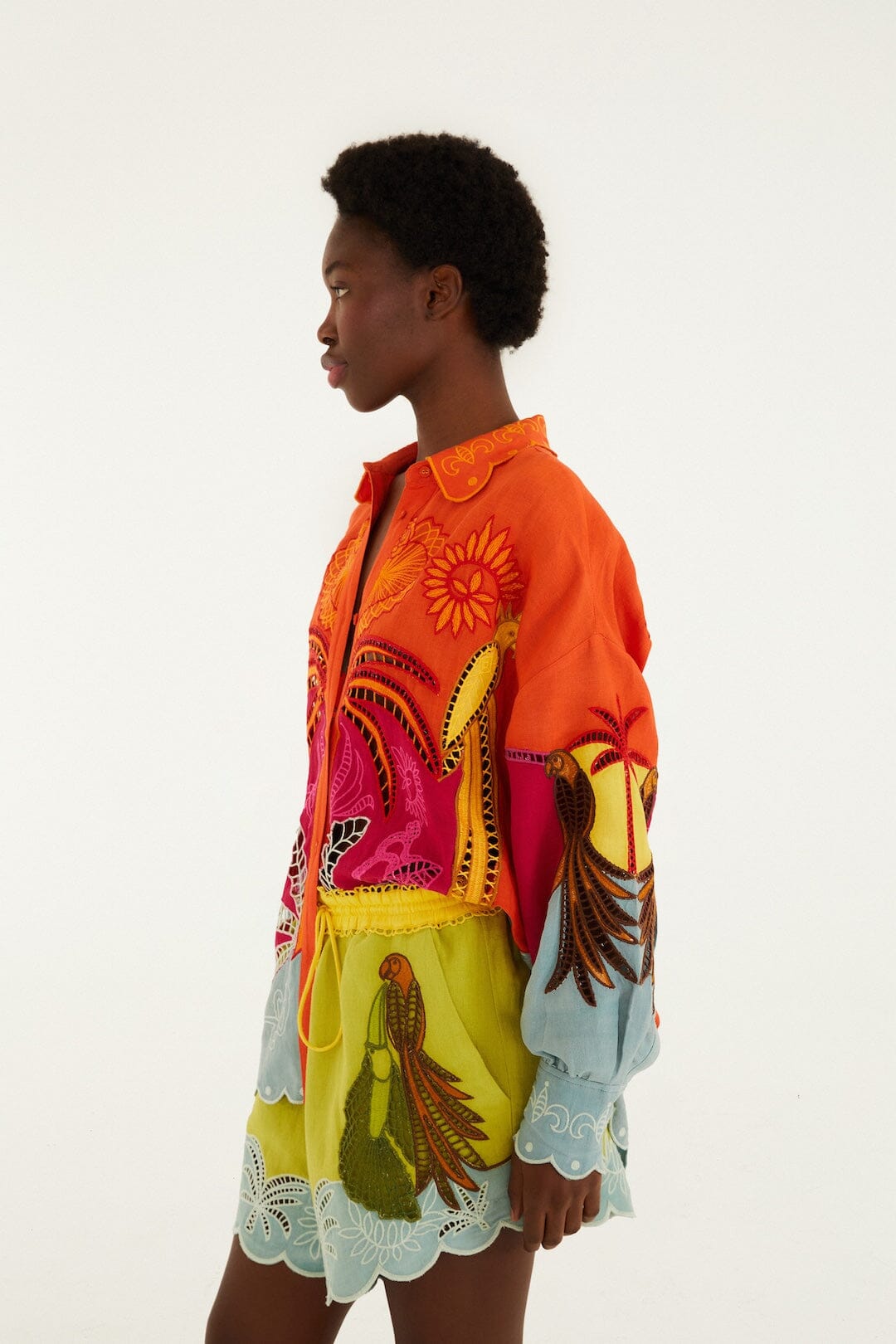 Multicolor Usiacuri Embroidered Lenzing™ Ecovero™ Euroflax