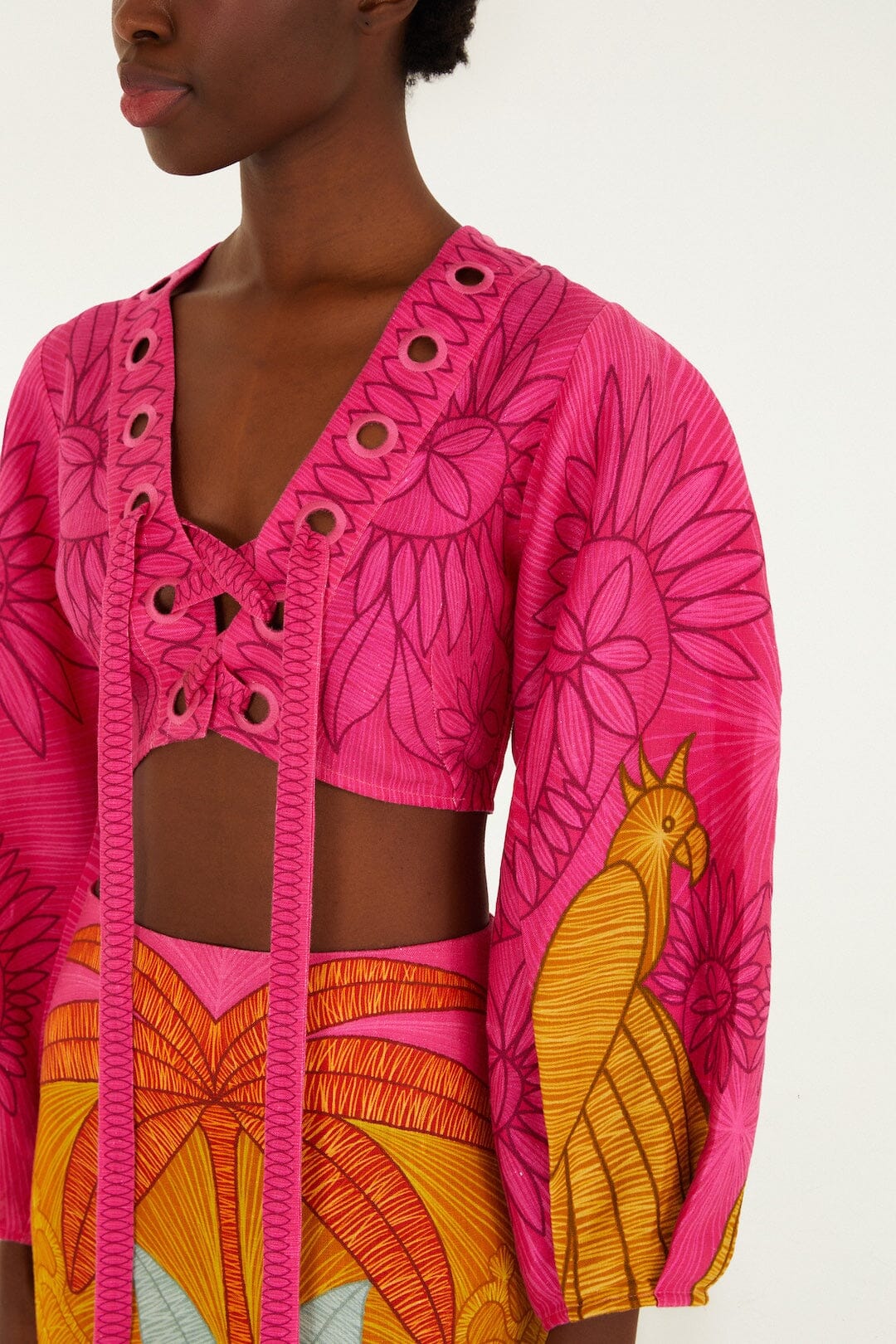 Multicolor Usiacuri Euroflax™ Premium Linen Eyelet Blouse