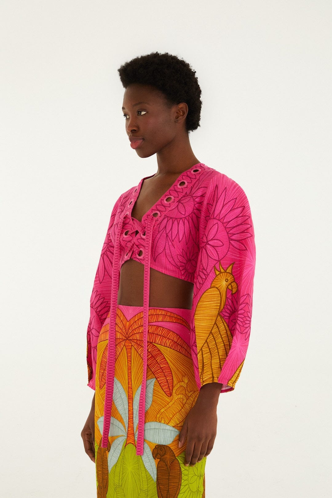 Multicolor Usiacuri Euroflax™ Premium Linen Eyelet Blouse