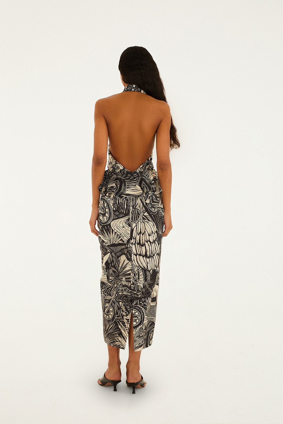 Ruta Beige Embroidered Lenzing Ecovero Euroflax Maxi Dress