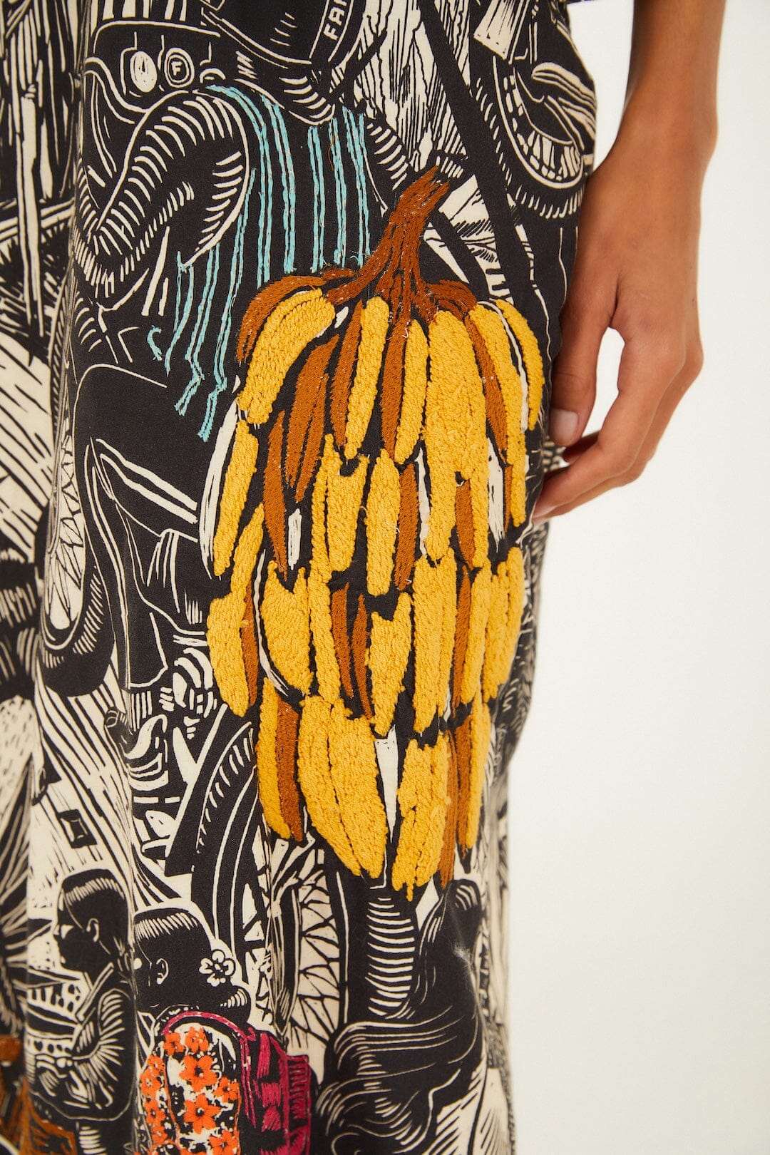 Ruta Beige Embroidered Lenzing Ecovero Euroflax Maxi Dress