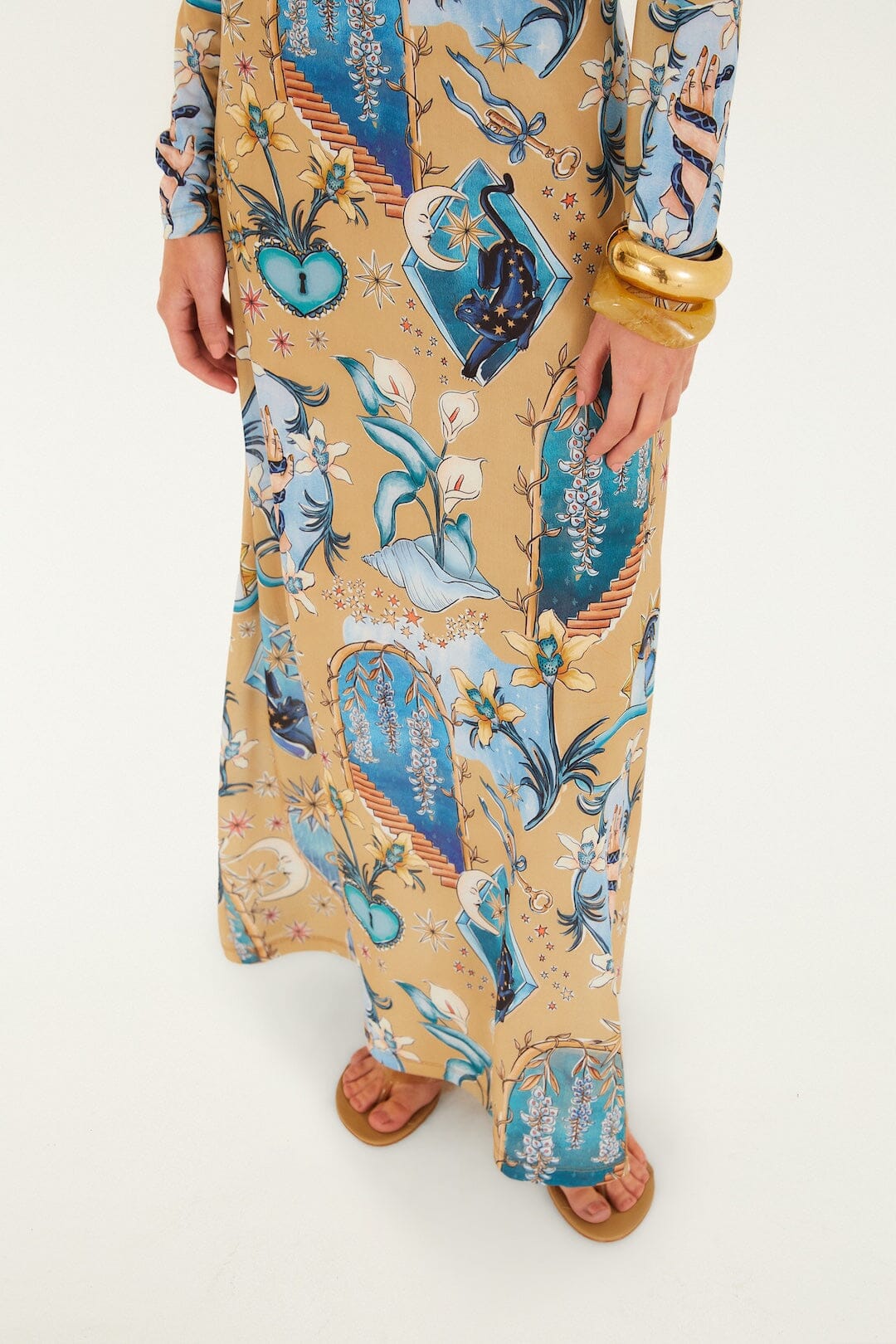 Sand Mystical Long Sleeve Maxi Dress
