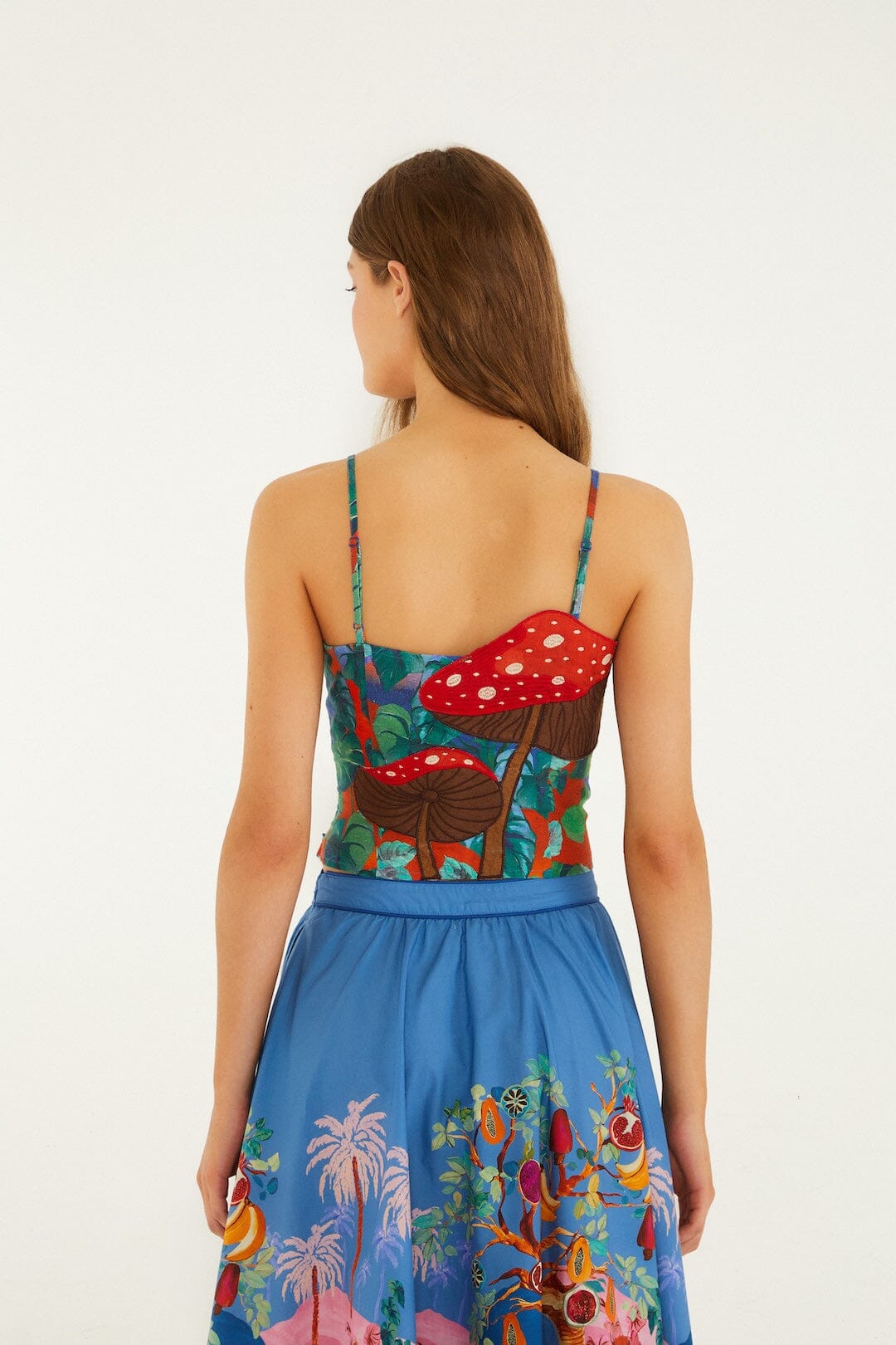 Mushroom Dream Landscape Embroidered Sleeveless Euroflax™ Premium