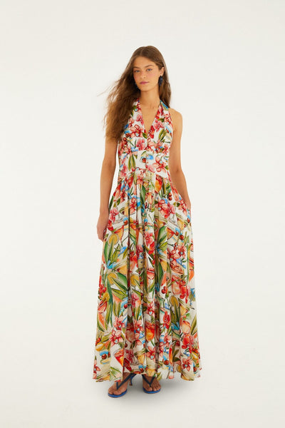 FARM Rio Cocktail Halter Maxi Dress | Print | Size M