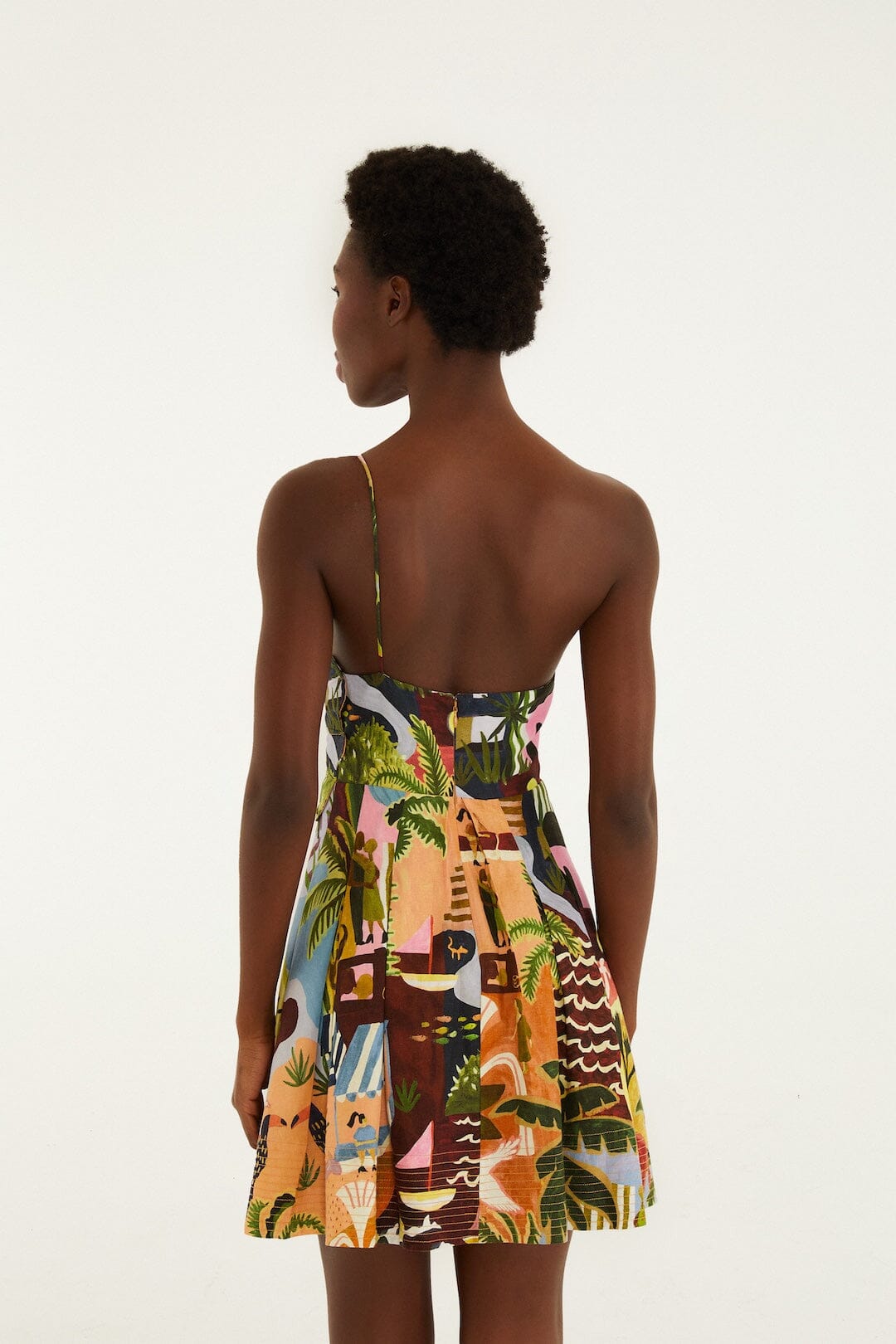 FARM Rio Multicolor Tropical Painting Lenzing Ecovero Euroflax Mini Dress, Tropical Painting Multicolor / S FARM Rio Multicolor Tropical Painting Lenzing Ecovero Euroflax Mini Dress, Tropical Painting Multicolor / S