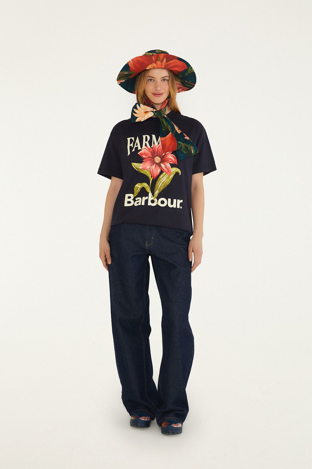 Wild Flower Navy Blue T-Shirt