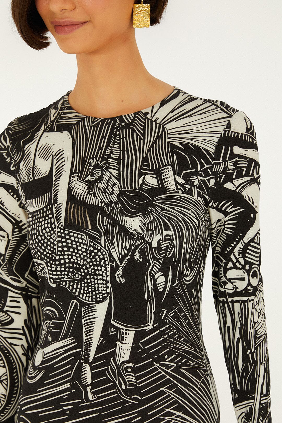 farm rio black river creatures mini dress Farm Rio Mini Dress