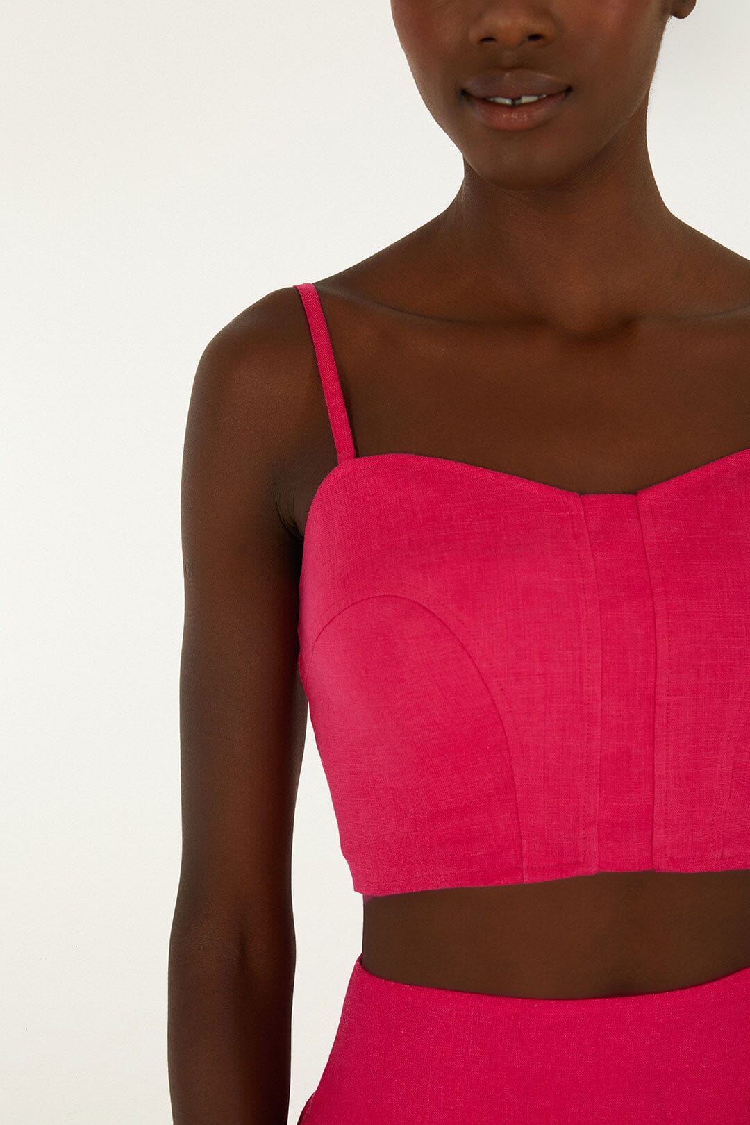 Pink Euroflax™ Premium Linen Corset Top