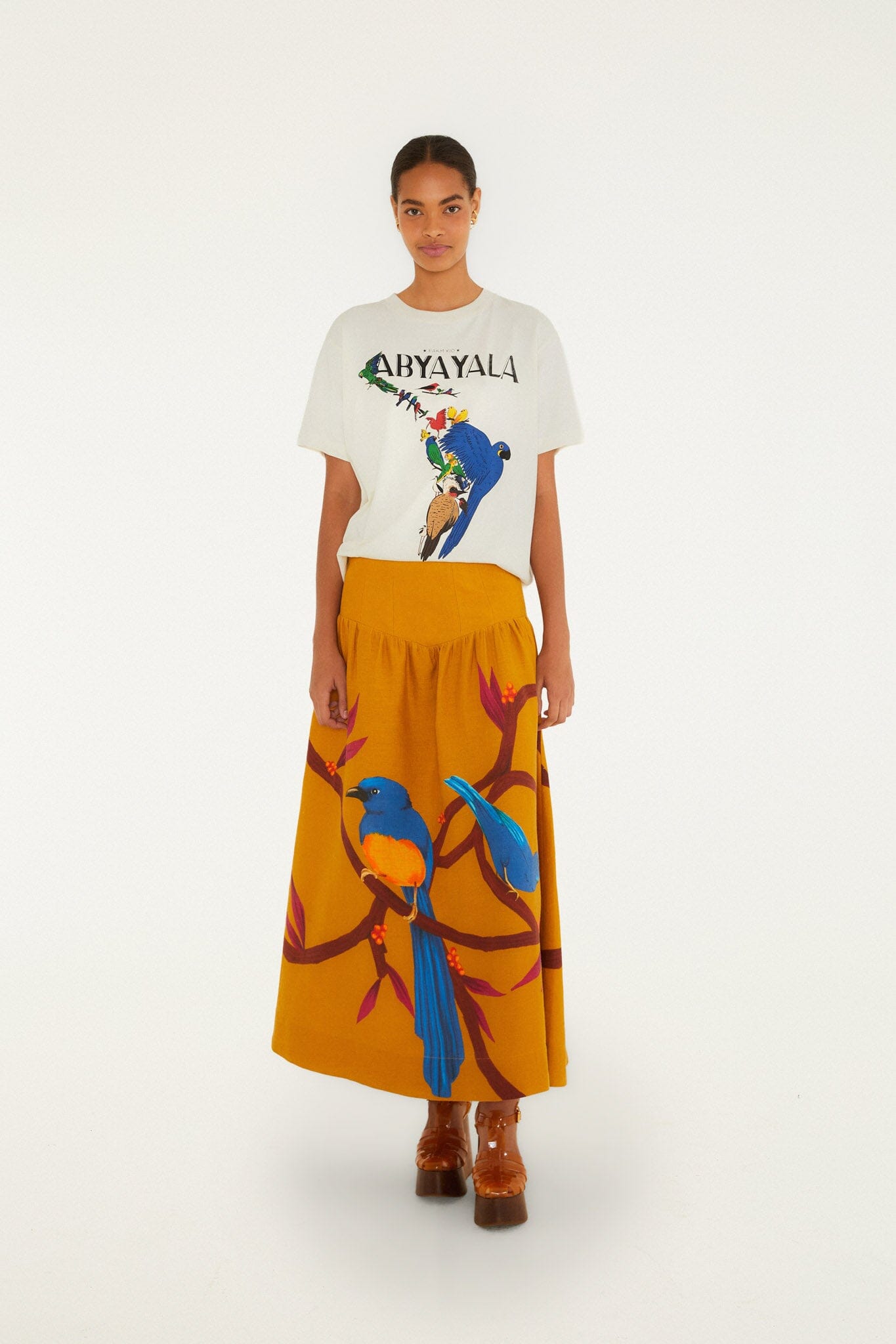 Brown Euroflax™ Premium Linen Maxi Skirt