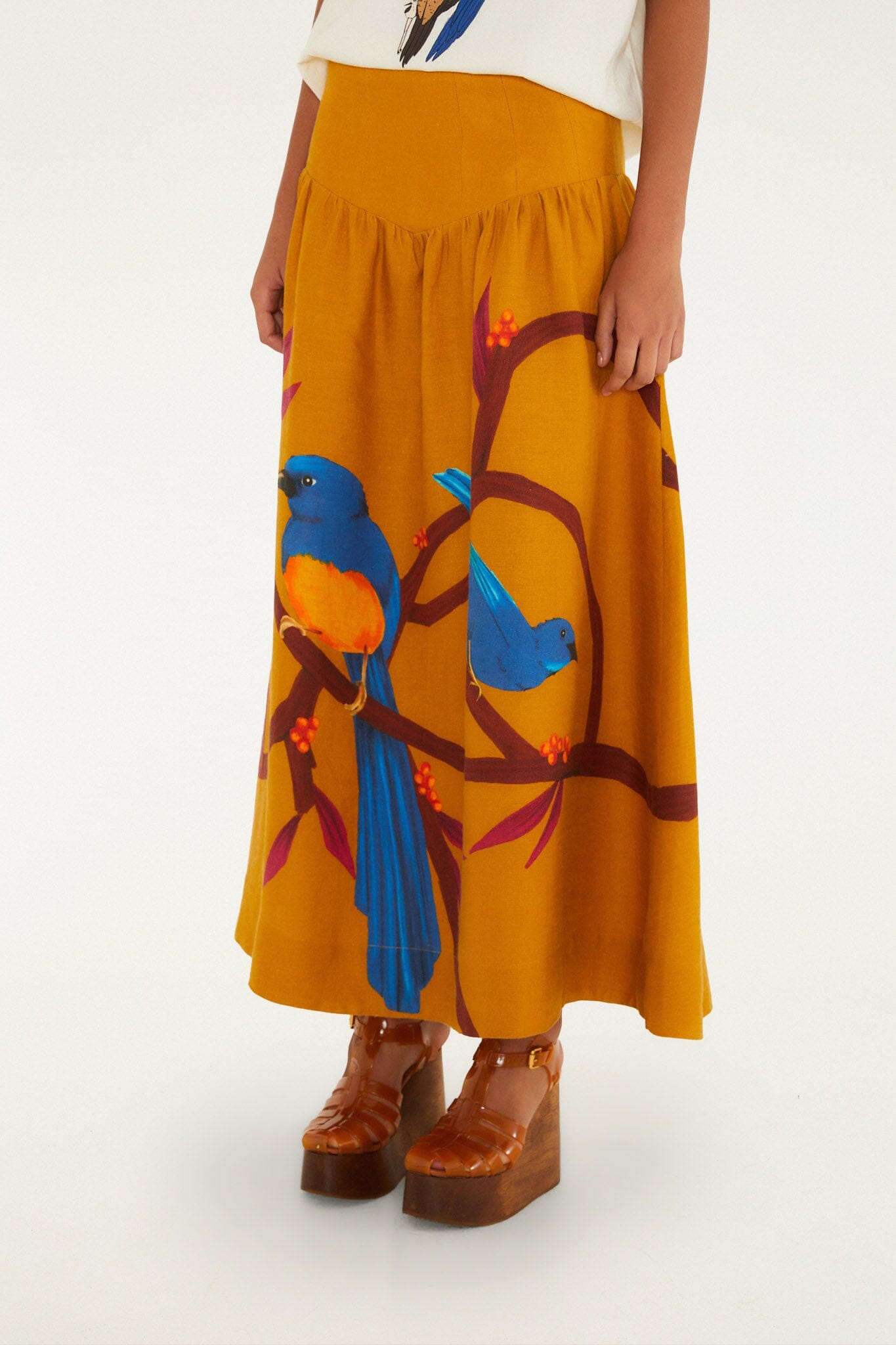 Brown Euroflax™ Premium Linen Maxi Skirt