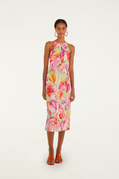 farm rio pop print a line dress Sunset color – Color:Cinnamon Rose