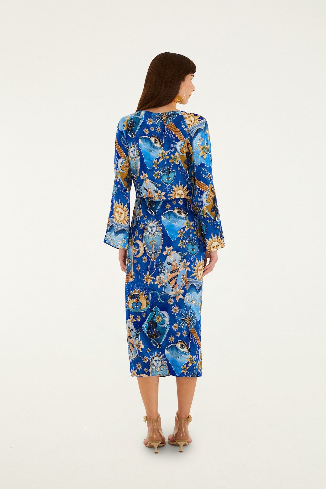 Blue Mystical Front Cut-Out Crop Blouse and Skirt Set | FARM Rio