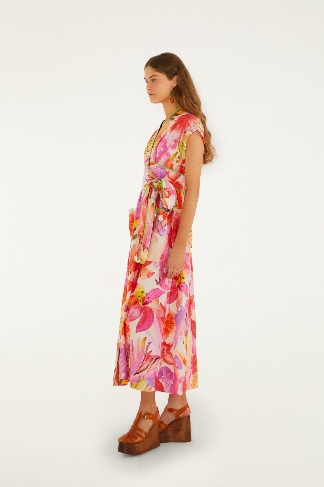 Multicolor Artsy Flora Belted Maxi Dress | FARM Rio