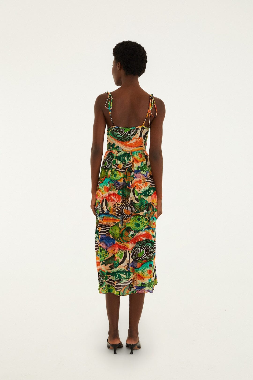 farm rio dress sale FARM Rio Multicolor FISH SEA Sleeveless Midi Dress, FISH SEA Multicolor / S