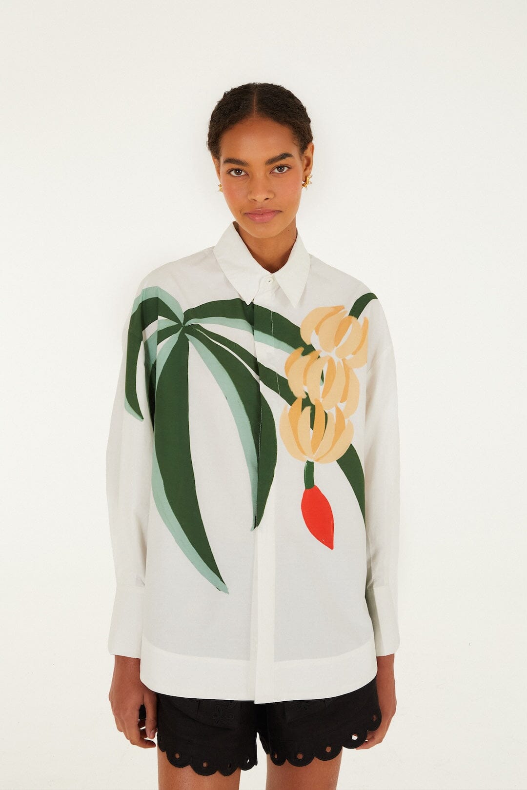 Graphic Banana Tree Organic Cotton Applique Shirt