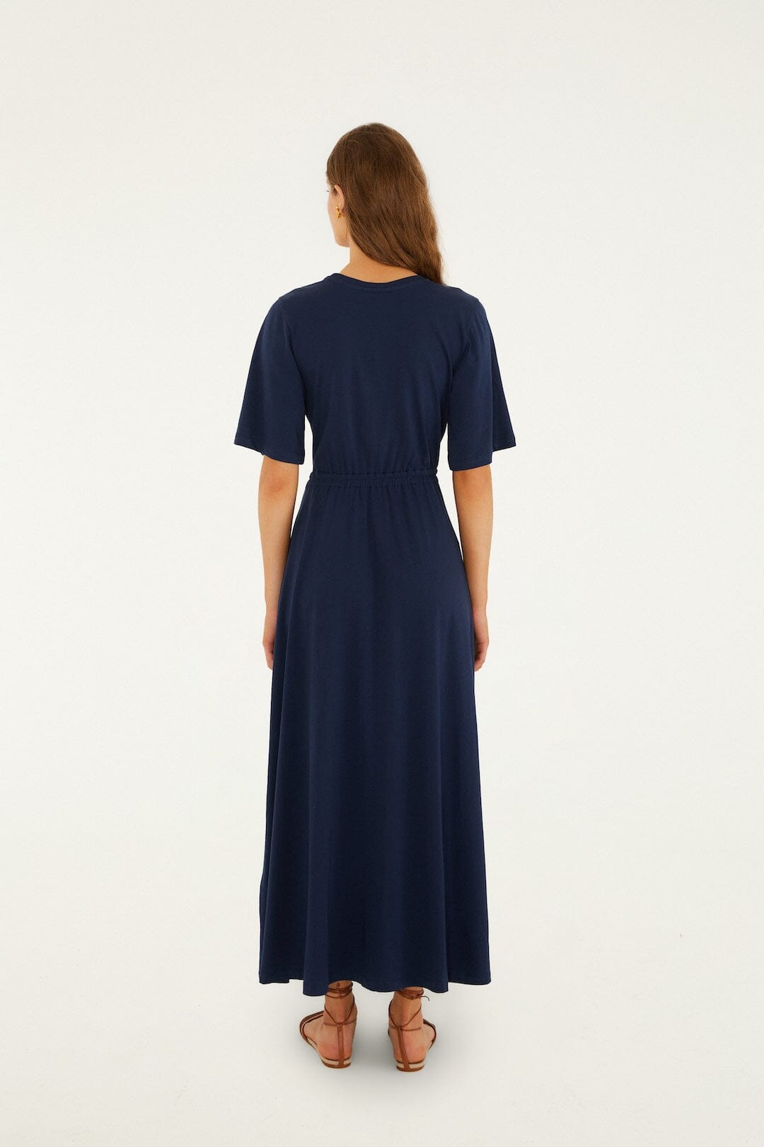 FARM Rio Dark Blue Cut-Out Short Sleeve Maxi Dress, Dark Blue / L FARM Rio Dark Blue Cut-Out Short Sleeve Maxi Dress, Dark Blue / L
