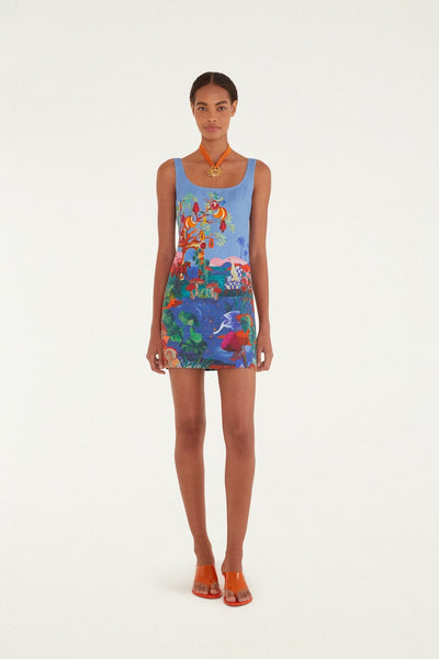 Farm Rio Dream Landscape Linen Dress
