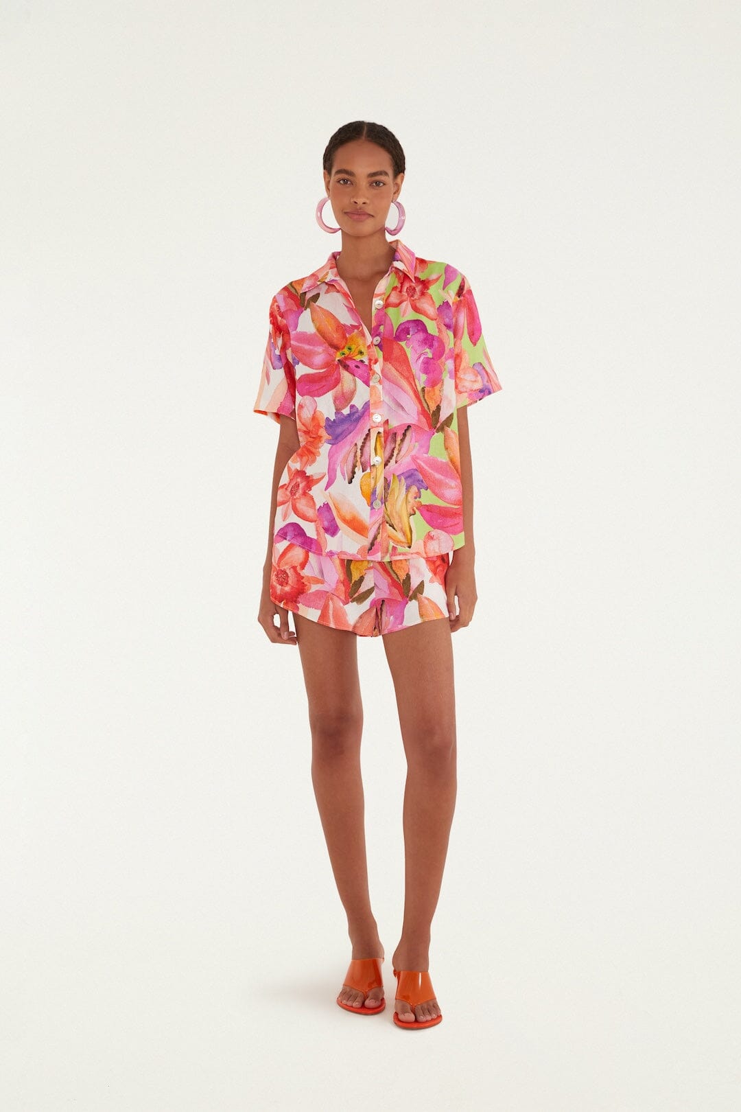 Multicolor Artsy Flora Lenzing™ Ecovero™ Euroflax™ Shirt | FARM Rio