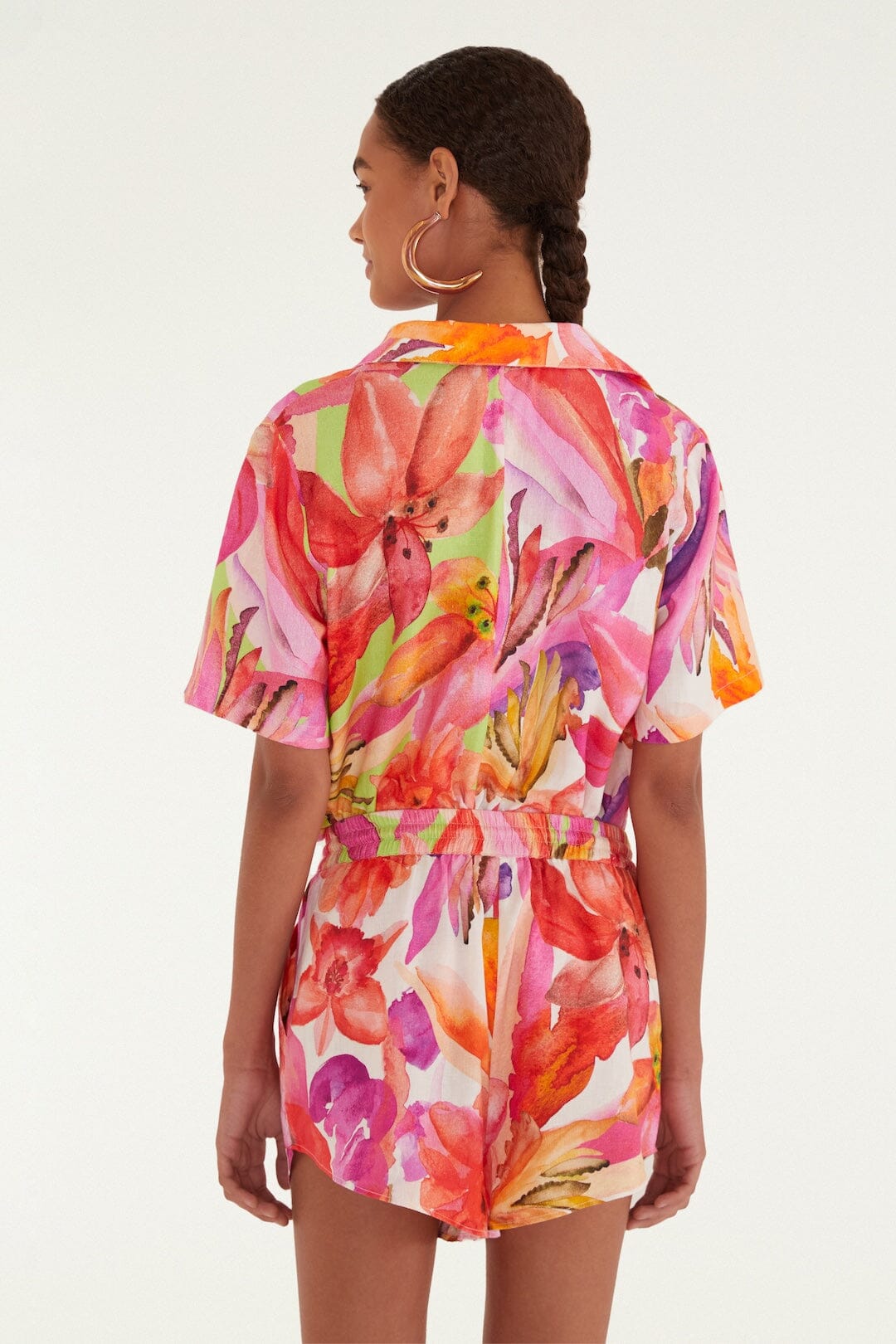 Multicolor Artsy Flora Lenzing Ecovero Euroflax Shorts