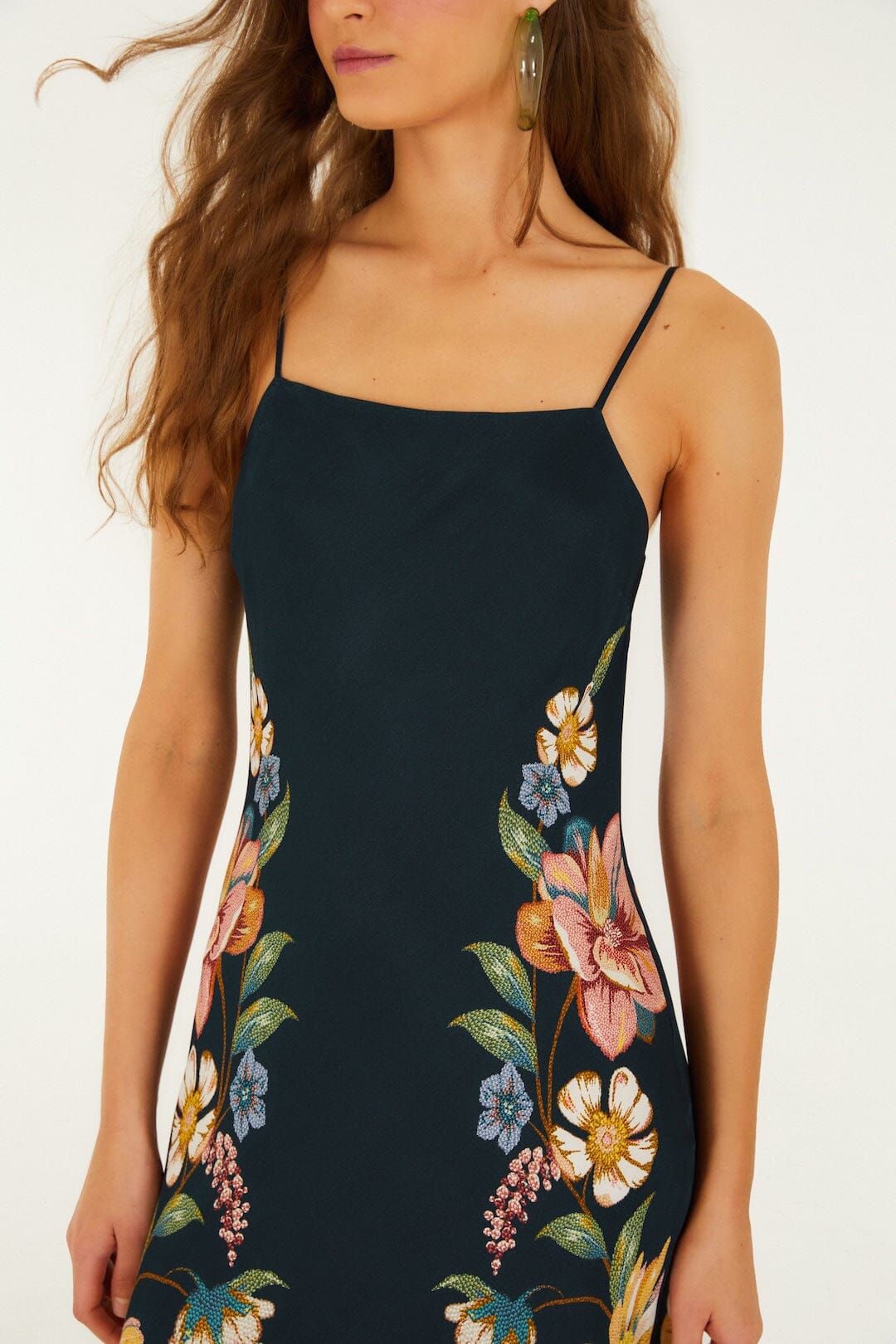 Dark Blue Maira Floral Lenzing Ecovero Viscose Maxi Dress