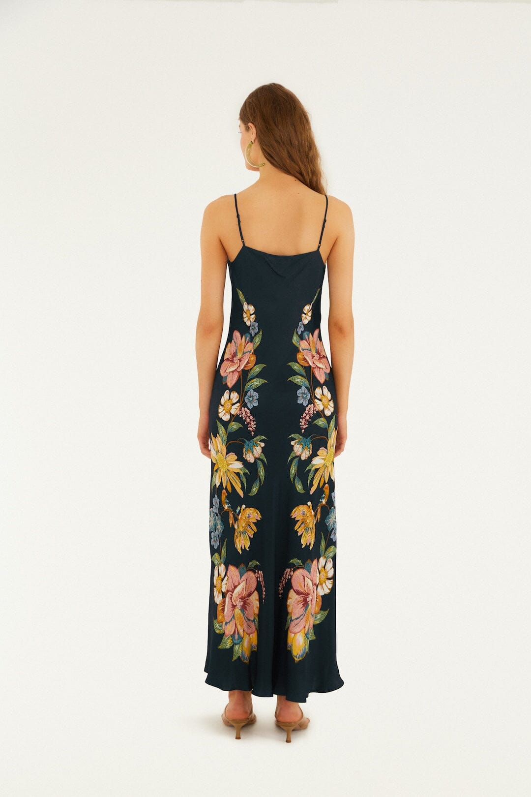 Dark Blue Maira Floral Lenzing Ecovero Viscose Maxi Dress