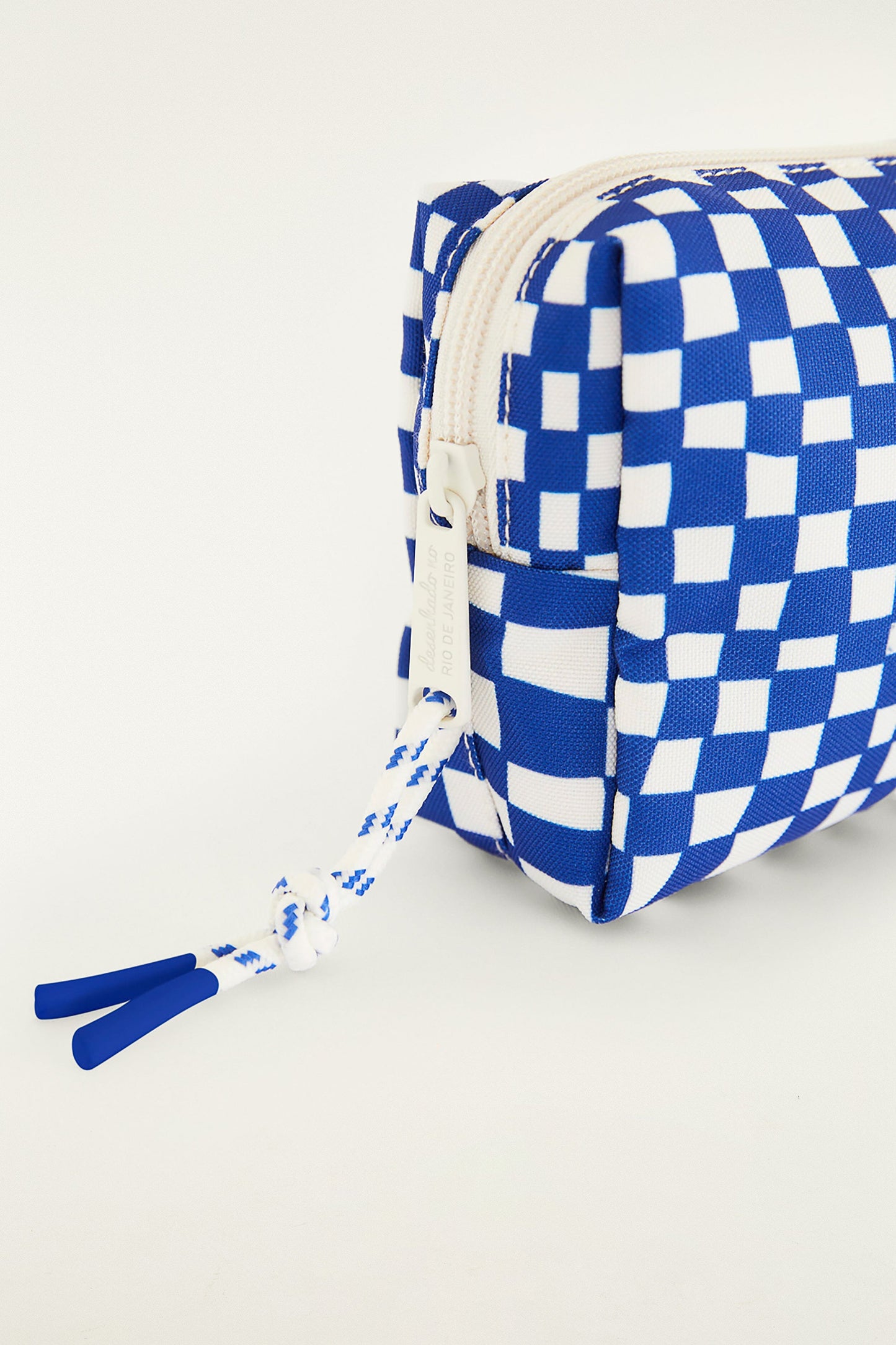 Blue Checkered Dream Pouch Bag