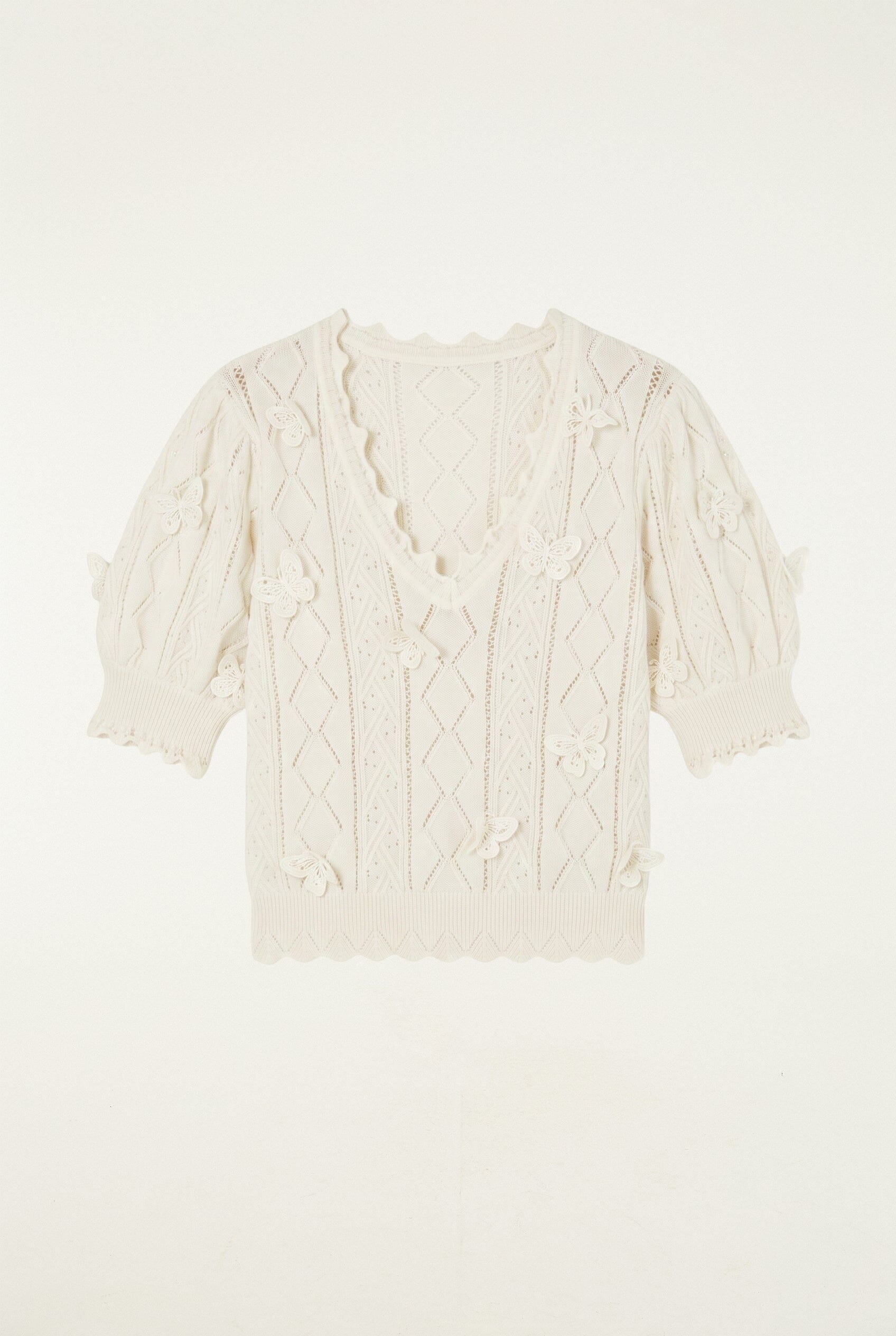 Richilieu 3d Butterflies Artisanal Knit Top | FARM Rio