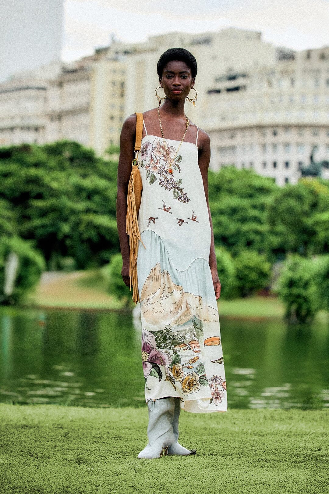 toile de rio sleeveless maxi dress