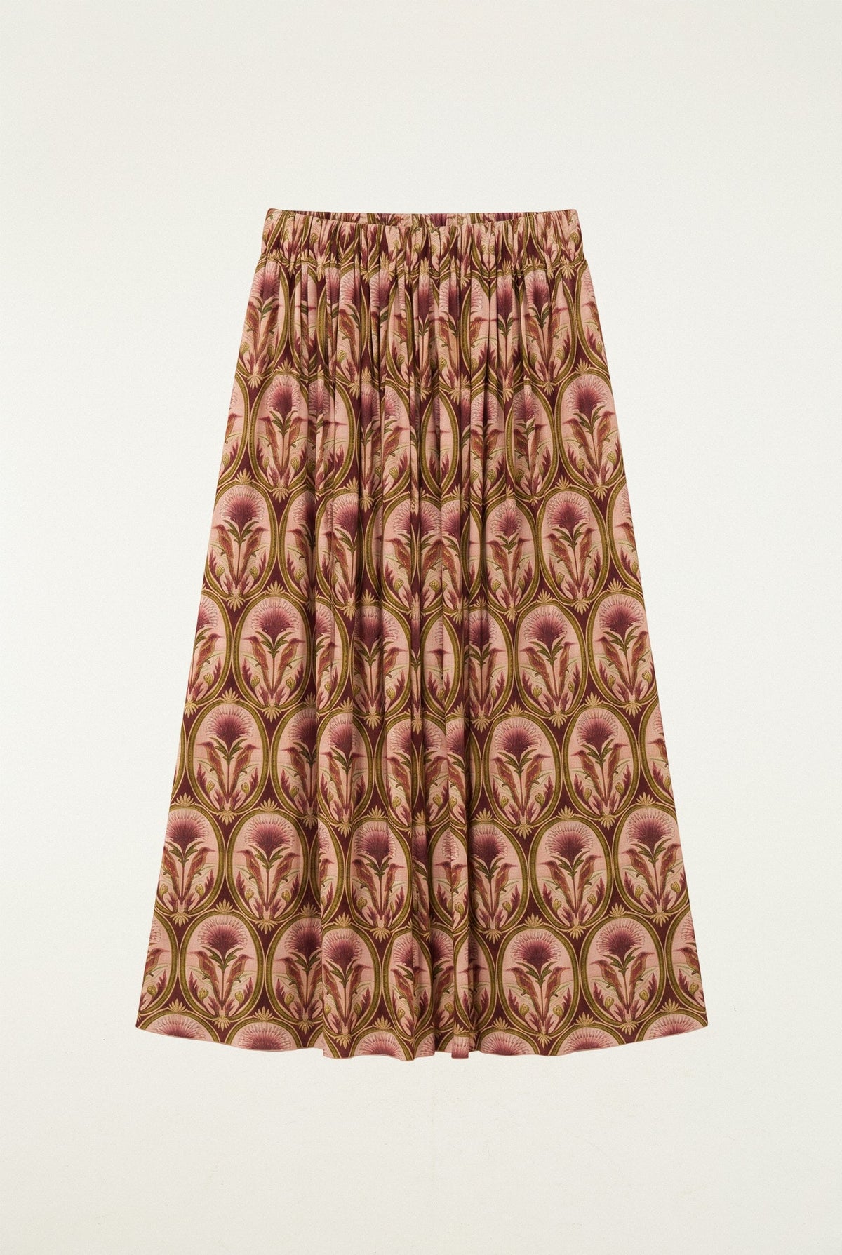 Garden Medal Pleated Midi Skirt