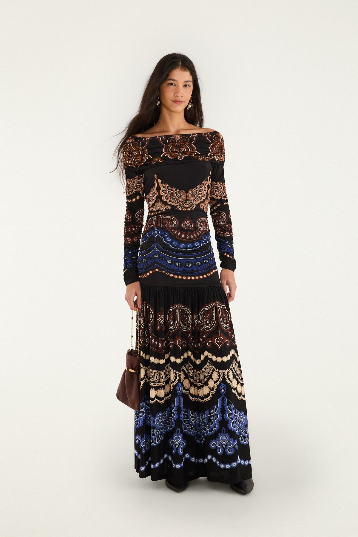 Nicole Long Sleeve Strapless Maxi Dress