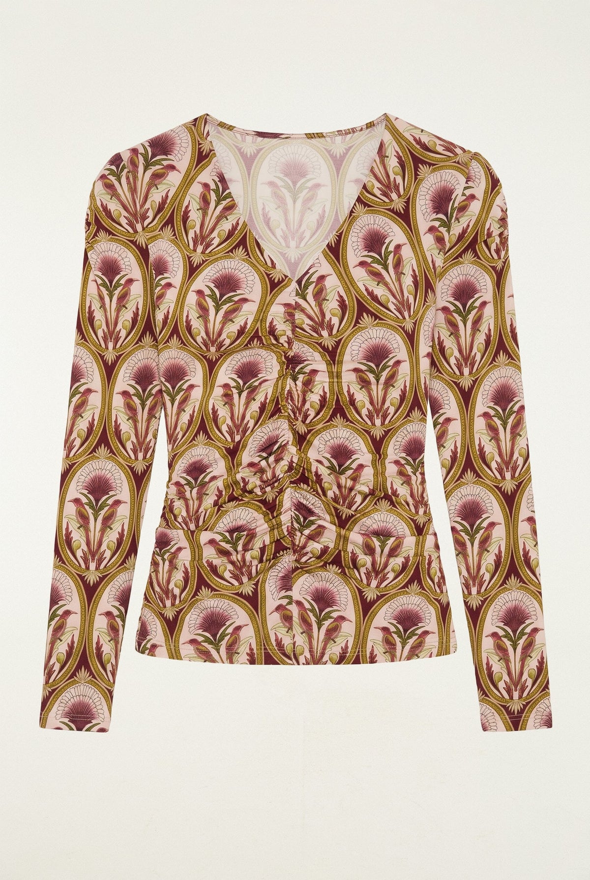 Garden Medal Long Sleeve Jersey Blouse