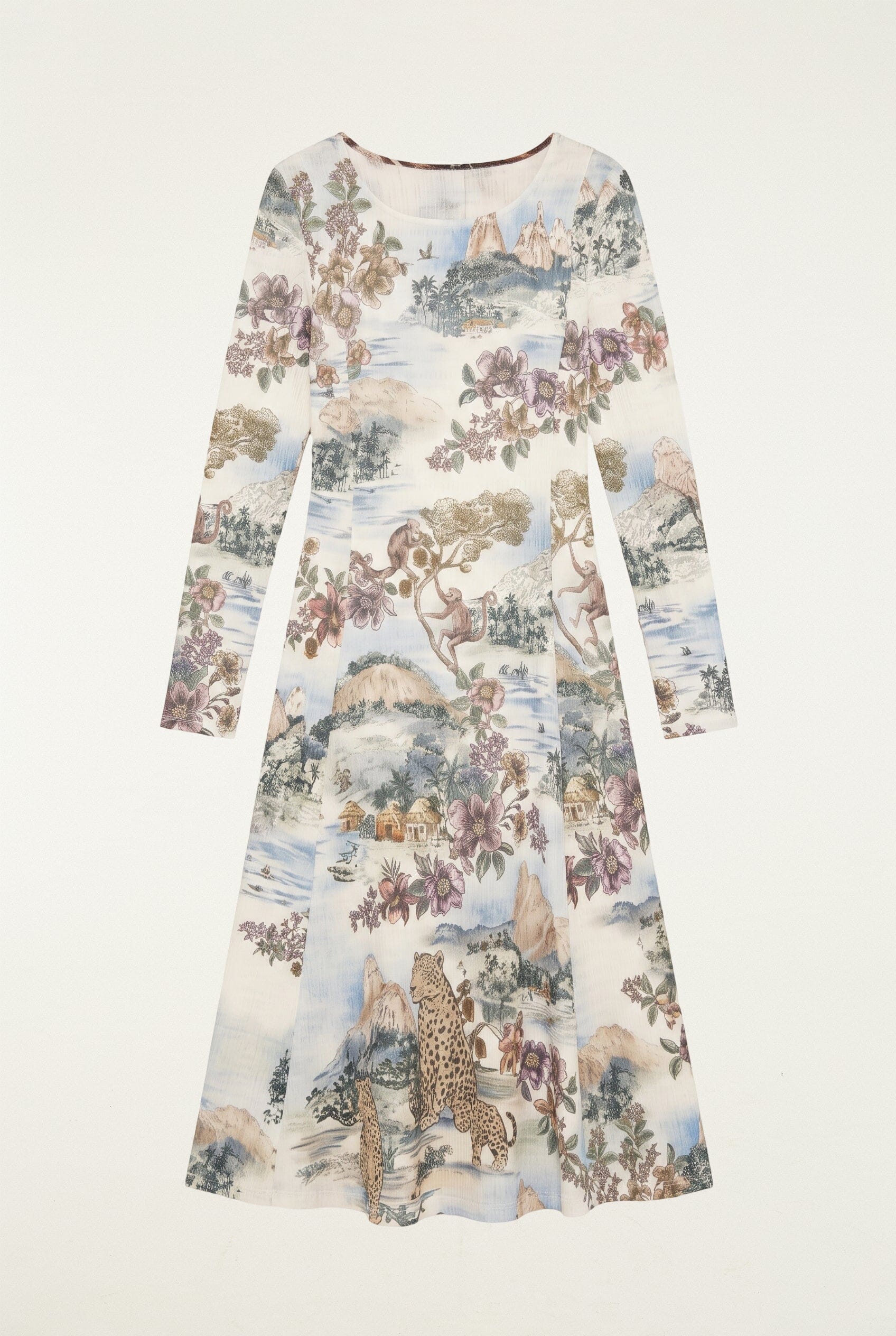 Riu リウ】セリーナ Toile de Jouy dress 100% LINEN - Red Toile De
