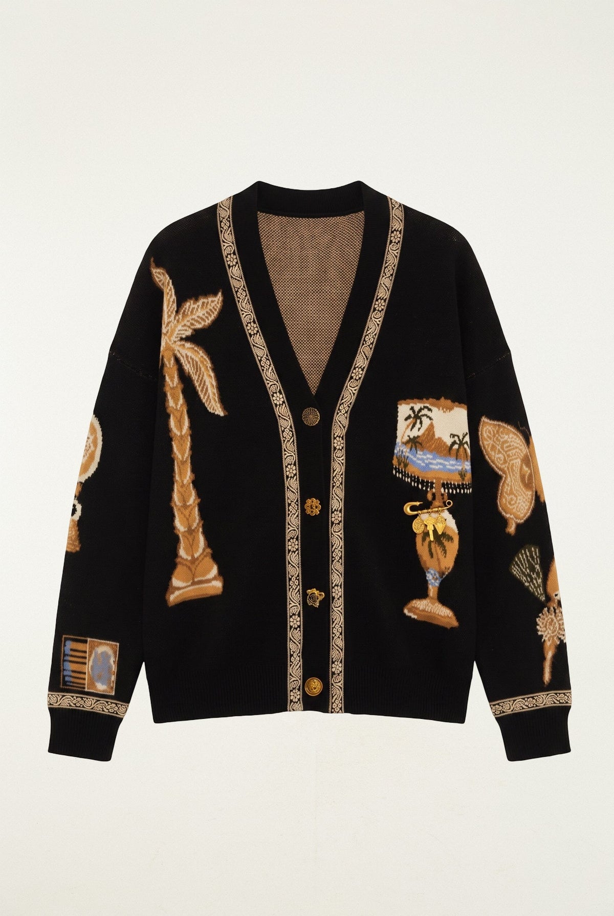 Vintage Sourvenirs Buttoned Knit Cardigan