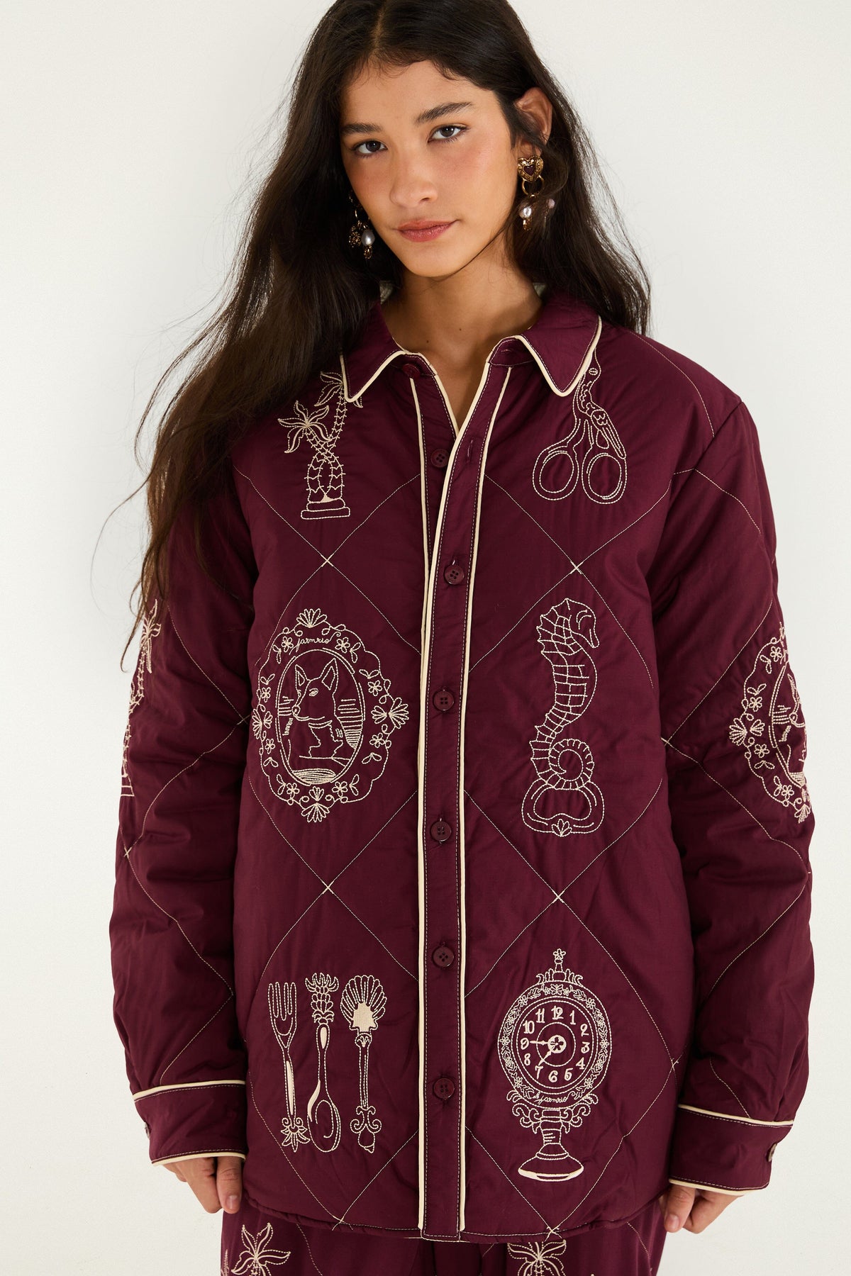 Vintage Souvenirs Embroidery Reversible Shirt