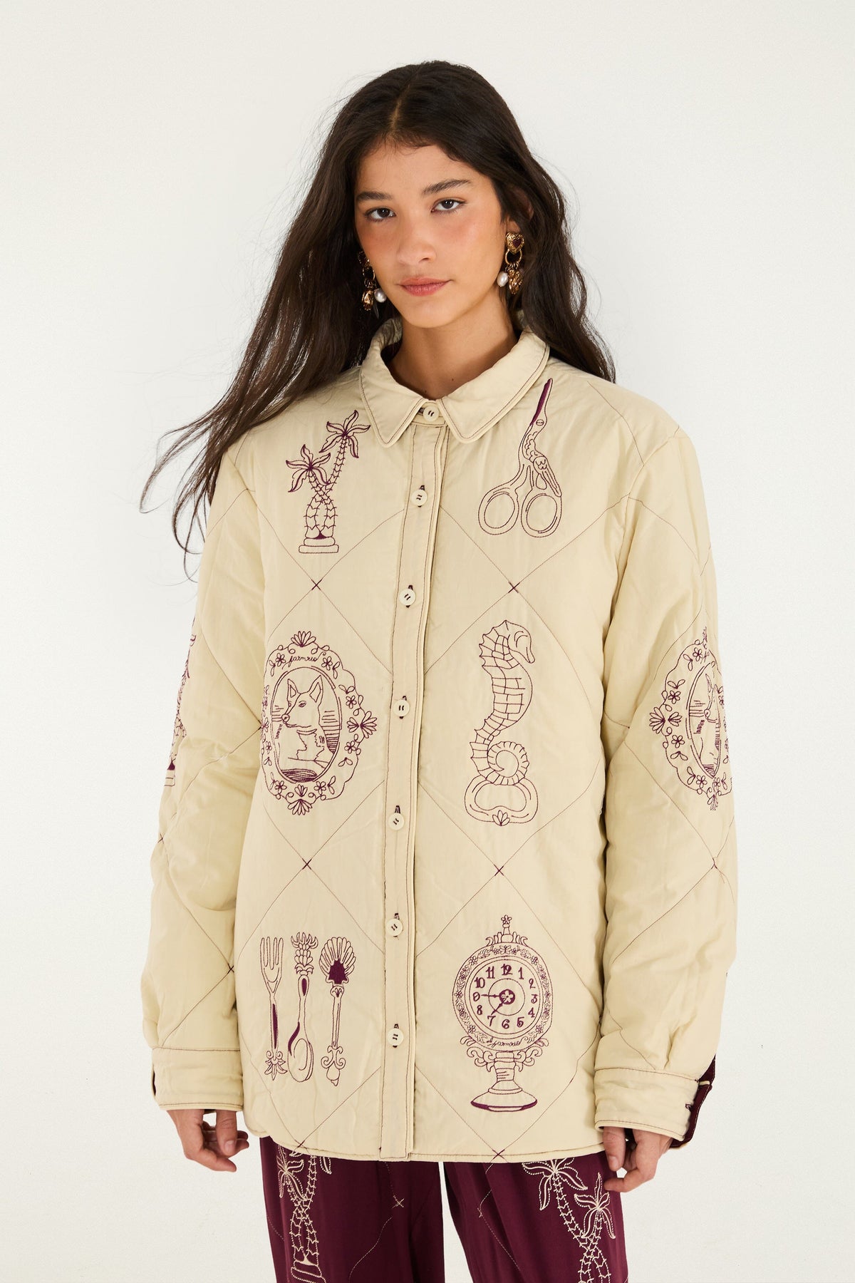 Vintage Souvenirs Embroidery Reversible Shirt
