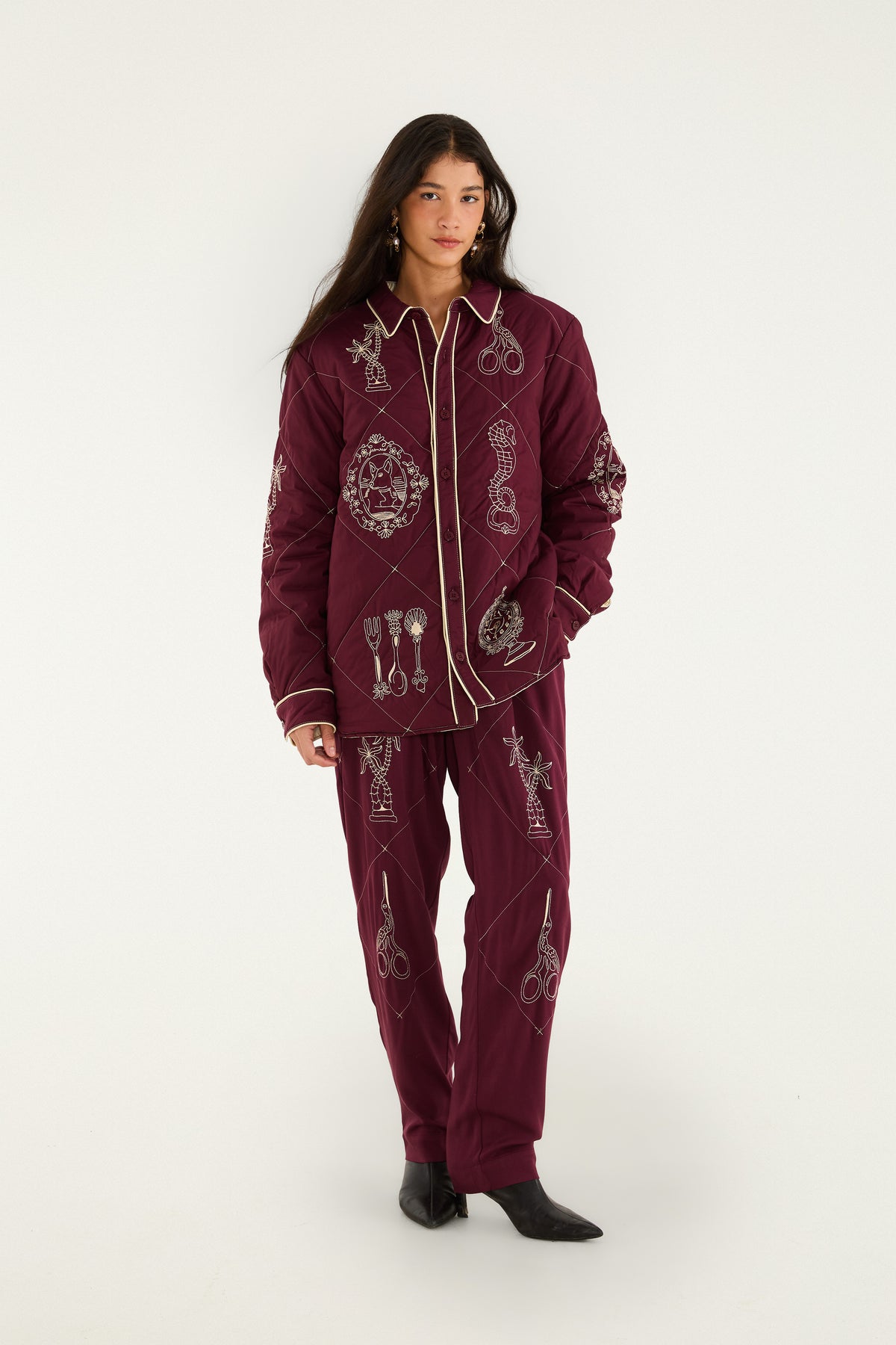 Vintage Souvenirs Embroidered Pants