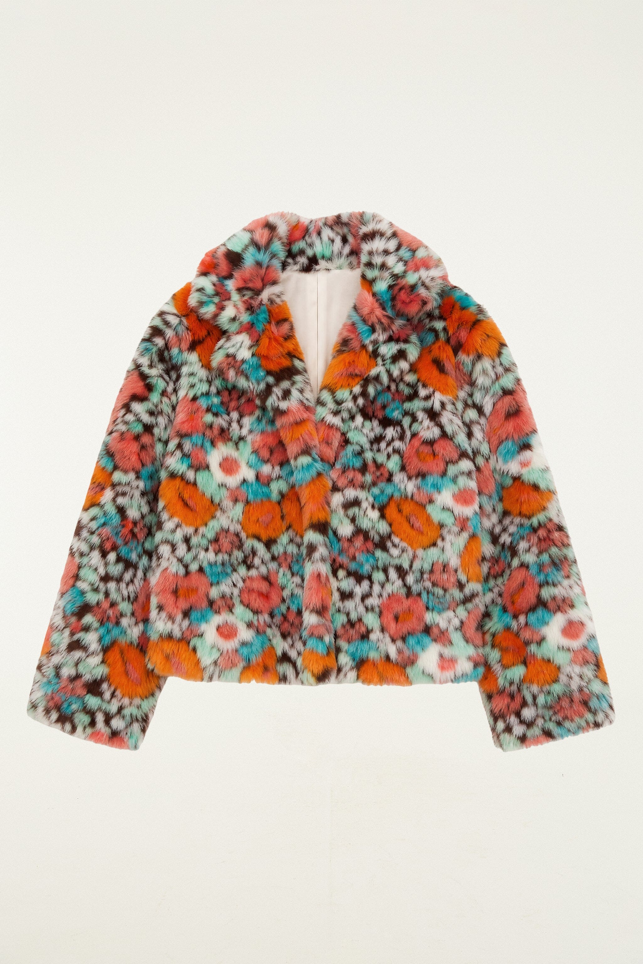 極美品 FURFUR 花柄 ブルゾン ライトアウター フローラル サイズF Floral Faux Fur Crop Jacket | FARM Rio